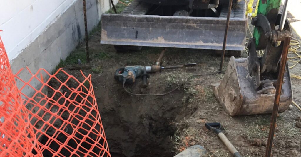 digging under concrete slab